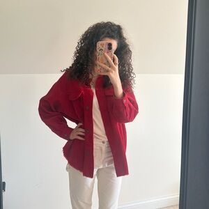 Zara Vibrant Red Corduroy Shirt